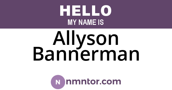 Allyson Bannerman