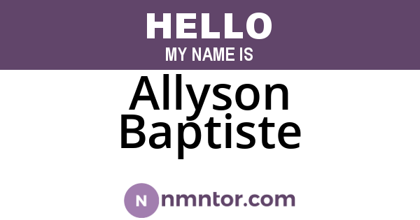 Allyson Baptiste