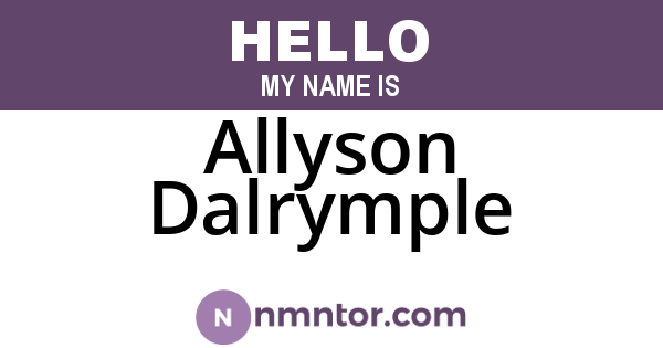 Allyson Dalrymple
