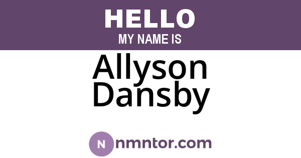 Allyson Dansby