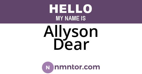 Allyson Dear
