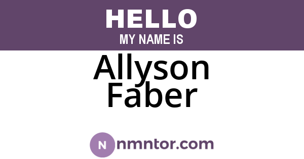 Allyson Faber