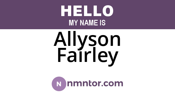 Allyson Fairley