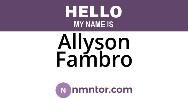 Allyson Fambro