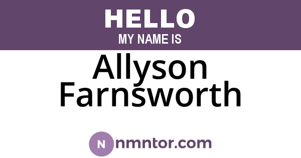 Allyson Farnsworth