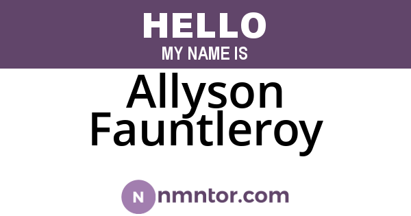 Allyson Fauntleroy