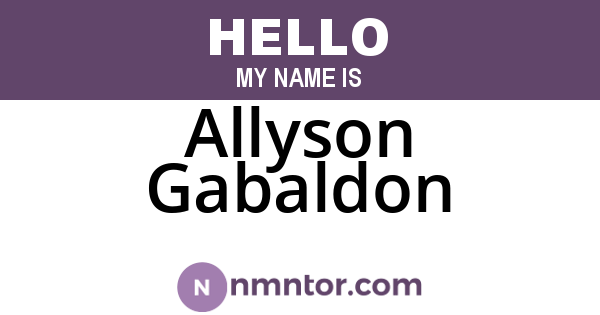 Allyson Gabaldon