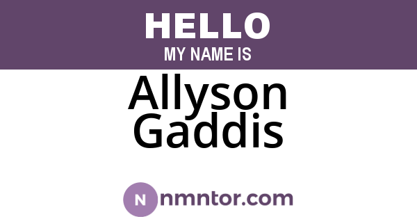 Allyson Gaddis