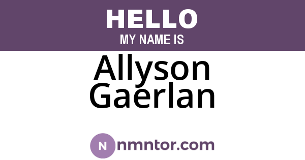 Allyson Gaerlan