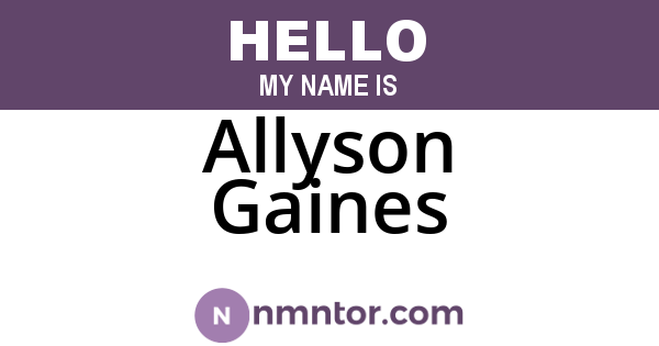 Allyson Gaines