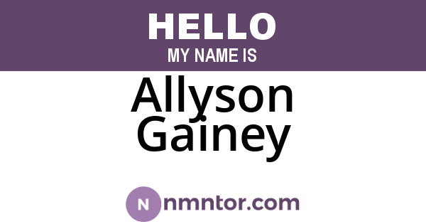 Allyson Gainey