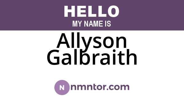 Allyson Galbraith