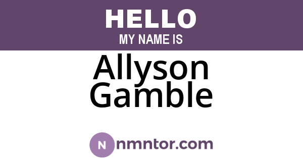 Allyson Gamble