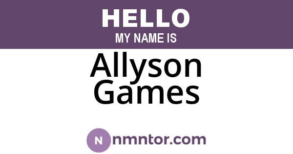 Allyson Games