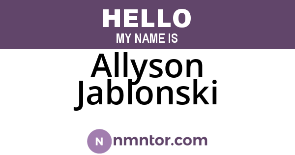 Allyson Jablonski