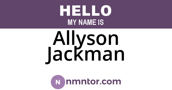 Allyson Jackman