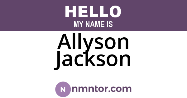 Allyson Jackson