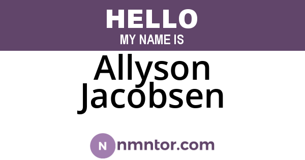 Allyson Jacobsen