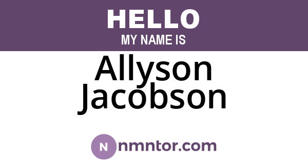 Allyson Jacobson