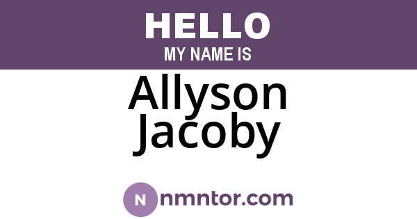 Allyson Jacoby