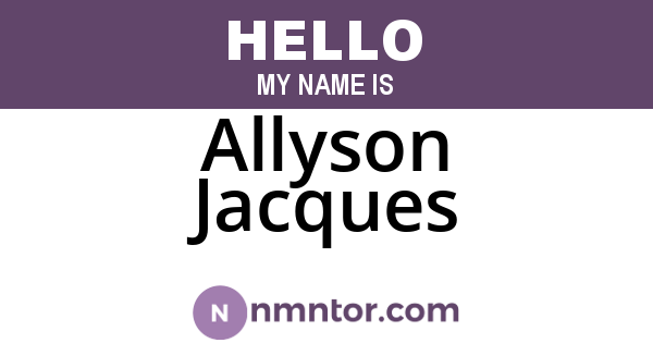 Allyson Jacques