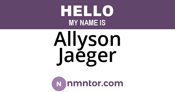 Allyson Jaeger