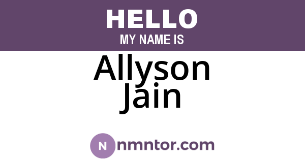 Allyson Jain