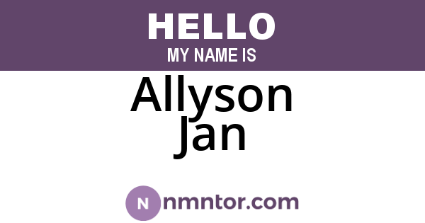 Allyson Jan