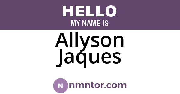 Allyson Jaques