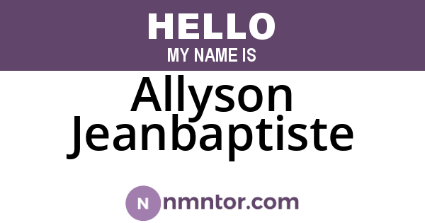 Allyson Jeanbaptiste