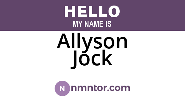 Allyson Jock