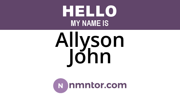 Allyson John