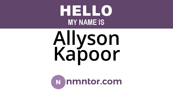 Allyson Kapoor