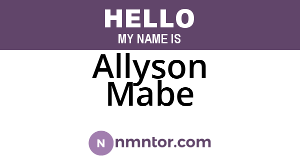 Allyson Mabe
