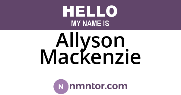 Allyson Mackenzie