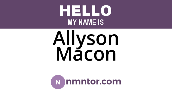 Allyson Macon