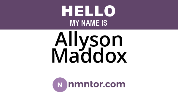 Allyson Maddox
