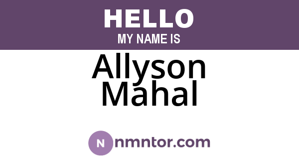 Allyson Mahal