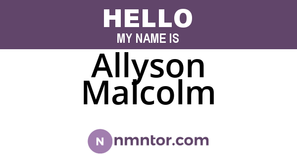 Allyson Malcolm