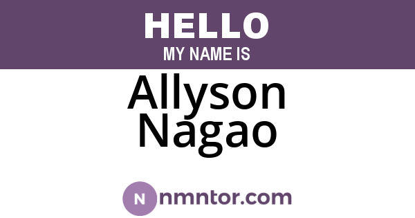 Allyson Nagao