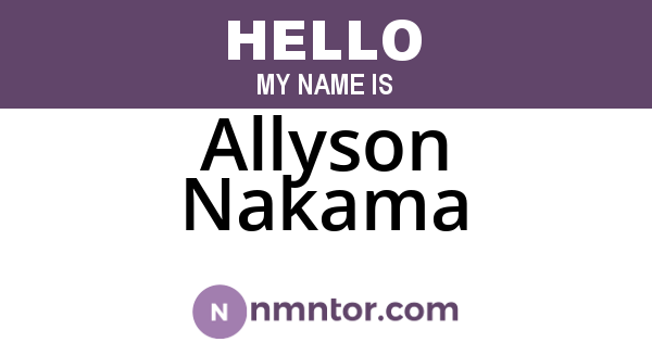 Allyson Nakama