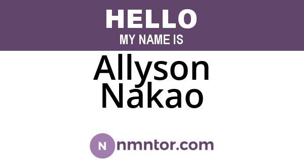 Allyson Nakao