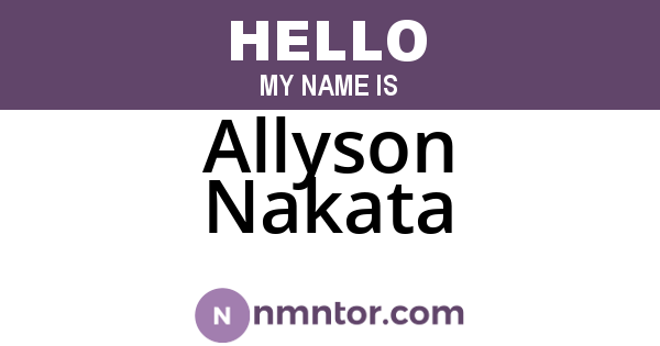 Allyson Nakata