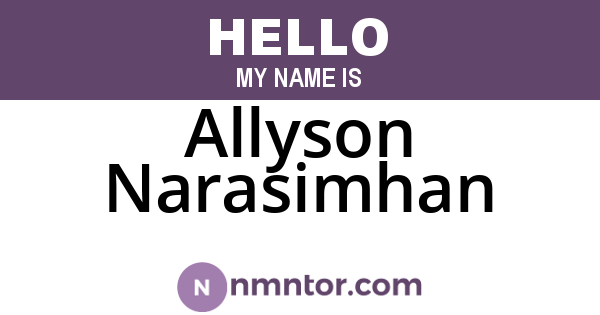 Allyson Narasimhan