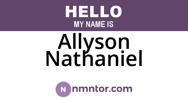 Allyson Nathaniel