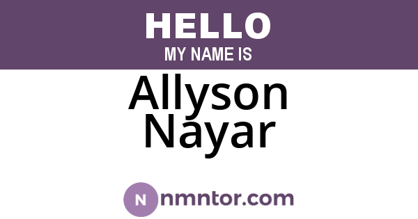 Allyson Nayar
