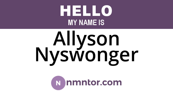 Allyson Nyswonger