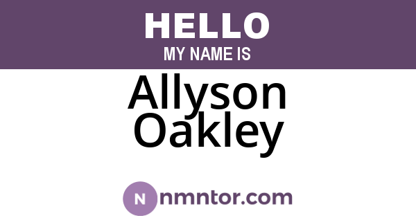 Allyson Oakley
