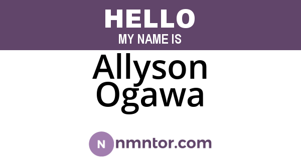 Allyson Ogawa