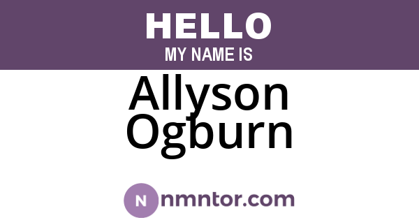Allyson Ogburn